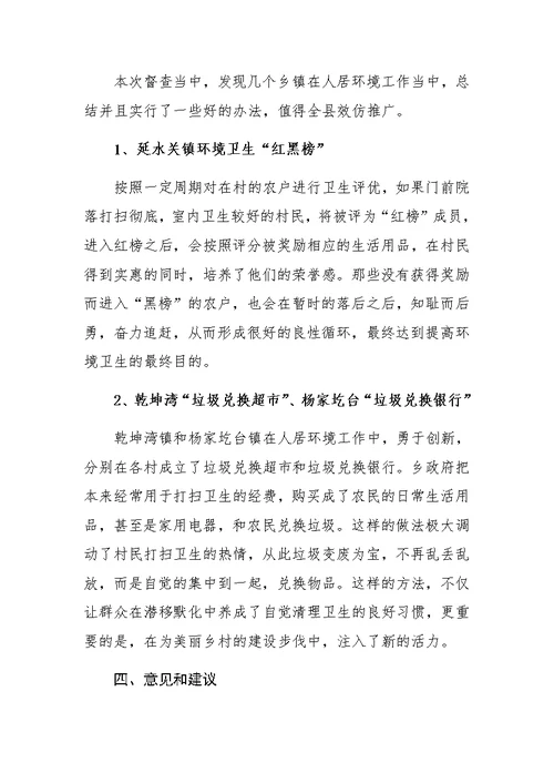 乡镇人居环境督查报告