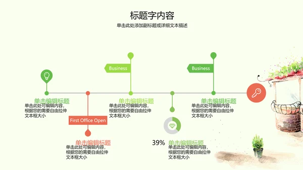 创意手绘韩范文艺气息ppt动态模板