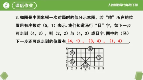 7.1.1 有序数对 课件（共20张PPT）-2023-2024学年七年级数学下册同步精品课堂（人教