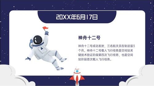 蓝色卡通风格中国航天发展史简介PPT课件