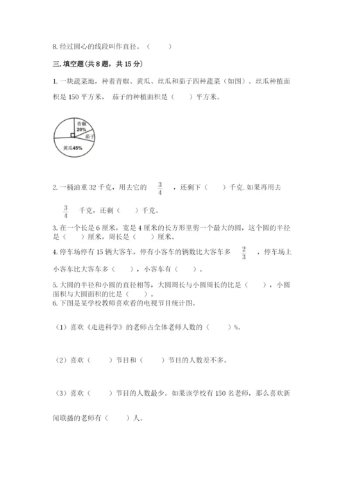 2022人教版六年级上册数学期末考试卷精品（实用）.docx