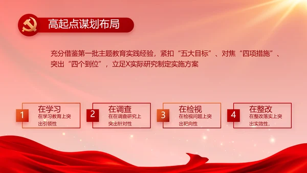 红色大气党建廉政述职报告PPT