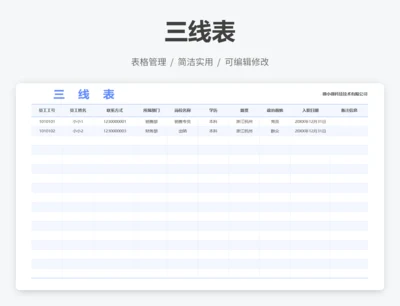三线表