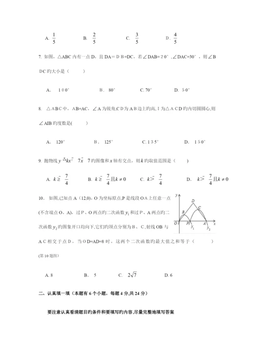 2023年中国美术学院附中国美附中招生考试数学试卷及答案.docx