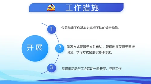 蓝色党建述职报告动态PPT模板