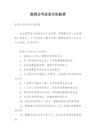 医药公司企业文化标语.docx