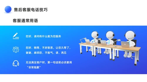 蓝色3D客服话术培训PPT客服培训