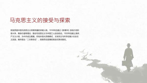 红色简约风人物介绍之陈独秀