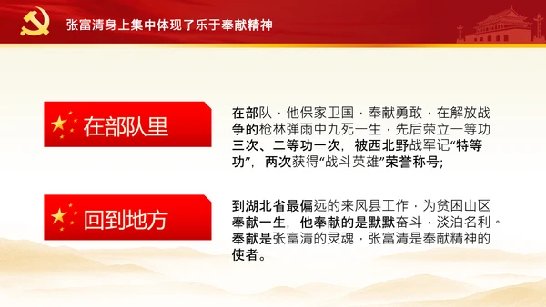 学习张富清先进事迹心得体会党课PPT模板