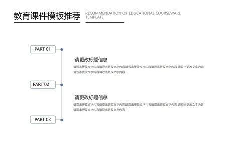 蓝色扁平风教育教学课件PPT模板