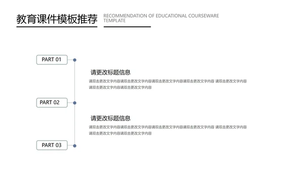 蓝色扁平风教育教学课件PPT模板
