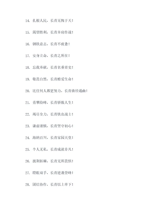 关于长青队的口号