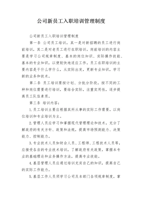 公司新员工入职培训管理制度.docx