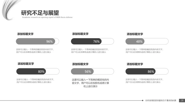 毕业答辩黑白配色毕业论文开题报告通用PPT模版
