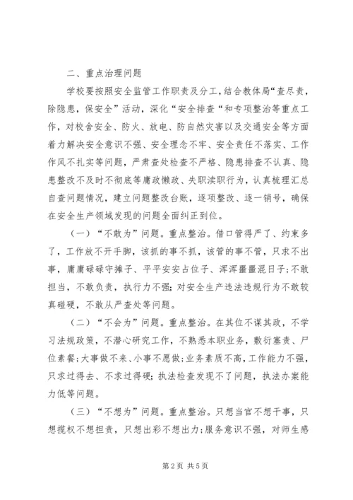 马庄中心校懒政怠政不作为治理实施方案 (3).docx