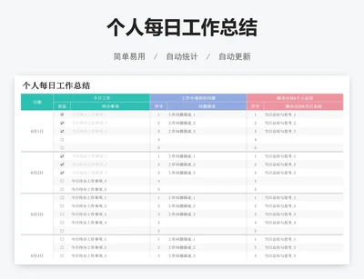 个人每日工作总结