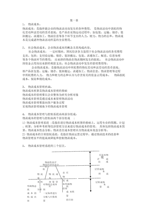 物流成本管理期末试题及答案