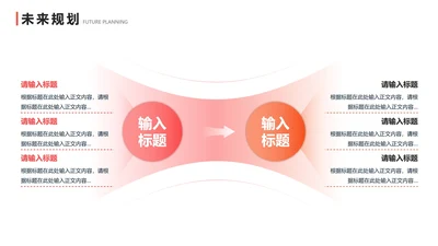 未来规划 - 粉橙色渐变对比图示PPT内页