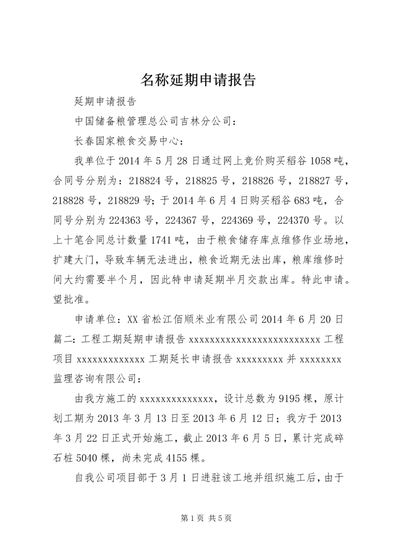 名称延期申请报告 (2).docx