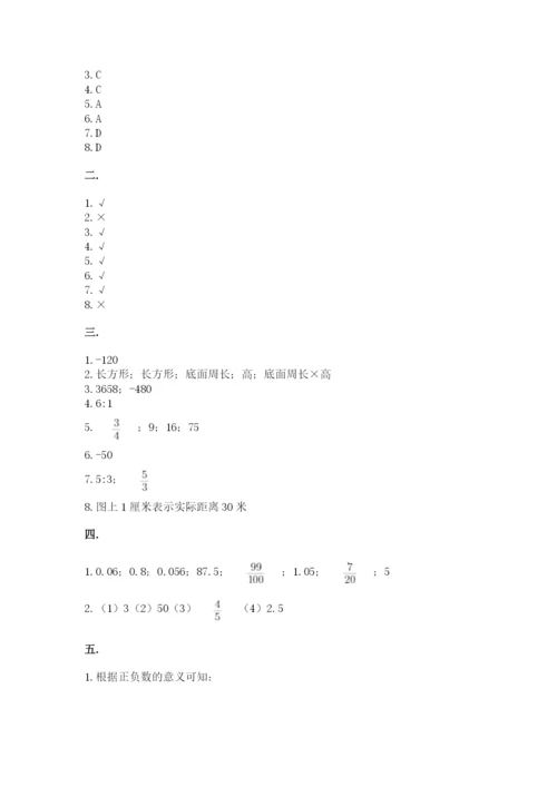 人教版六年级数学小升初试卷附参考答案（实用）.docx