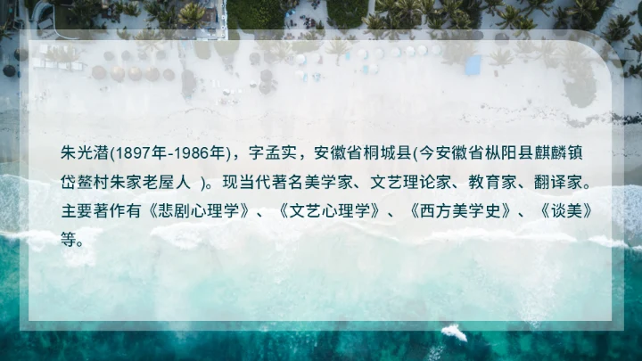咬文嚼字海岸线文学通用PPT模板