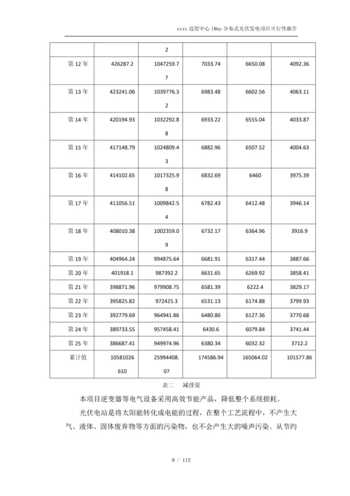 1Mwp分布式光伏发电项目可行性研究报告.docx