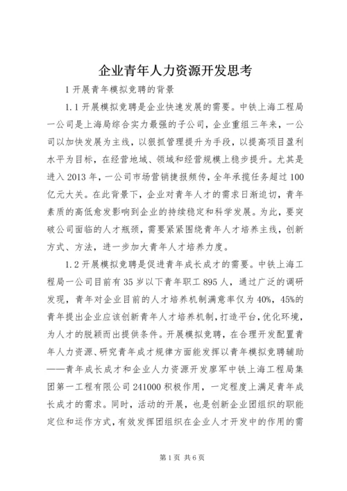 企业青年人力资源开发思考.docx