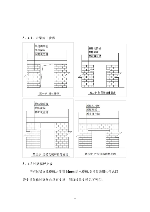 填充墙开洞加过梁方案