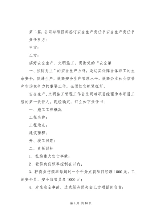 公司与项目部签订的安全生产责任书 (6).docx