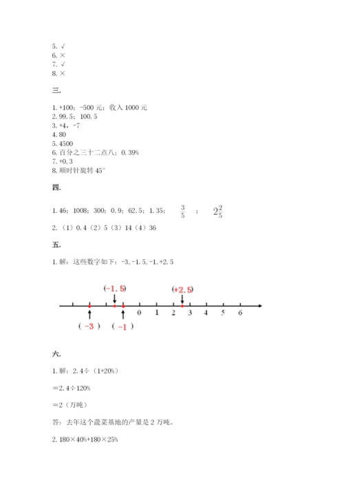 小升初数学综合模拟试卷及参考答案（培优b卷）.docx