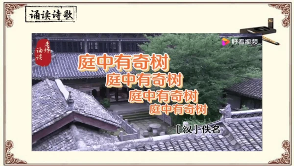 八年级上册语文第三单元《课外古诗词诵读》之《 庭中有奇树》课件