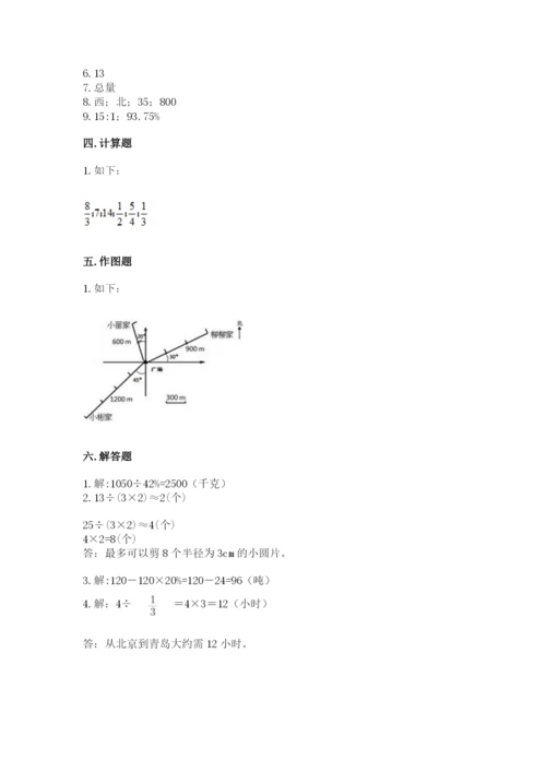小学数学六年级上册期末考试试卷附答案（培优）.docx