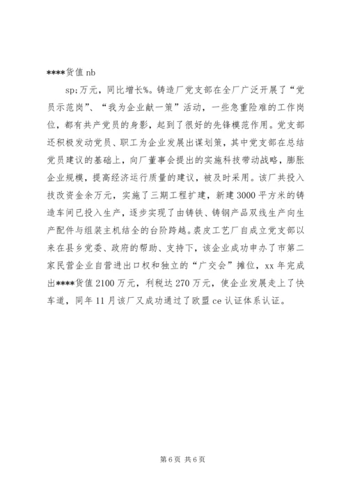 乡非公有制经济党建工作总结.docx