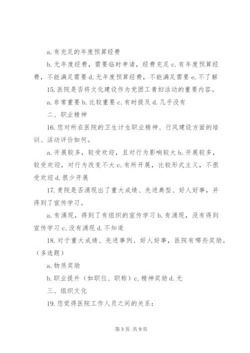 医院文化建设现状调查问卷_1.docx
