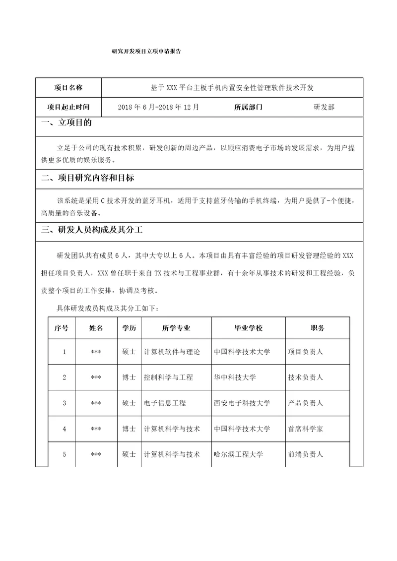 RD立项报告与结题报告范本