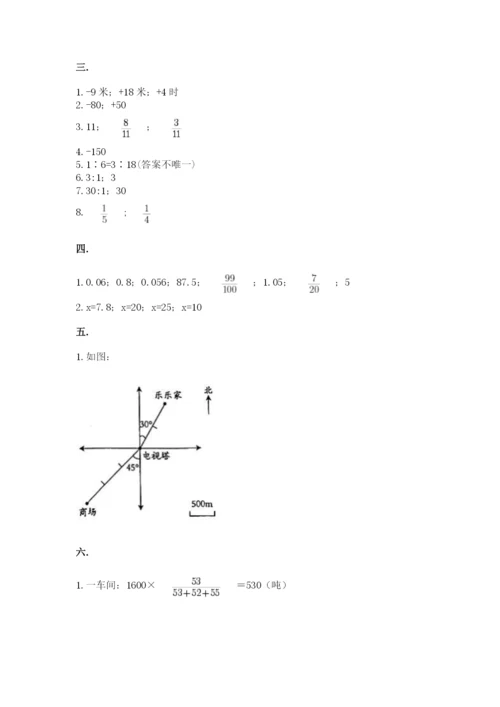 人教版数学六年级下册试题期末模拟检测卷含答案【能力提升】.docx