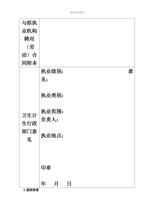 最新执业医师注册、变更注册申请表.docx
