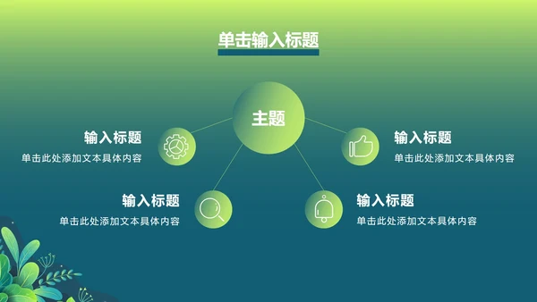 绿色渐变植物PPT模板
