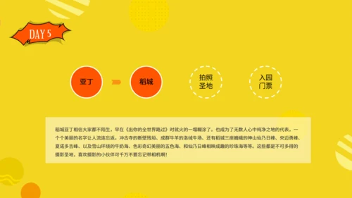 漫画风川藏线之旅自由行路线攻略通用PPT模板