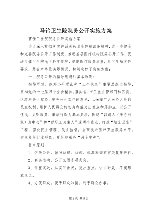 马铃卫生院院务公开实施方案 (5).docx