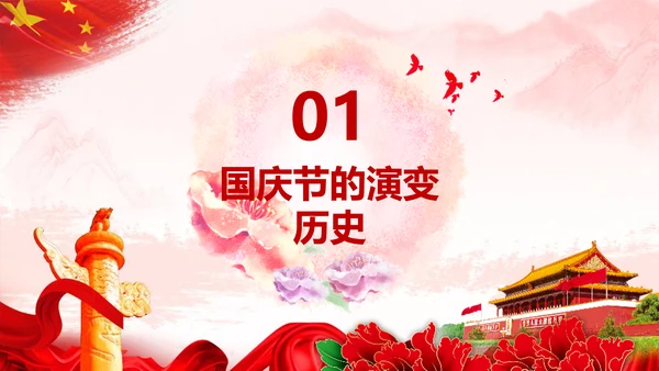 欢度国庆新中国成立68周年国庆ppt模板