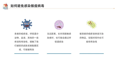 蓝色水彩简约插画猴痘传染病预防宣传PPT