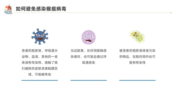 蓝色水彩简约插画猴痘传染病预防宣传PPT
