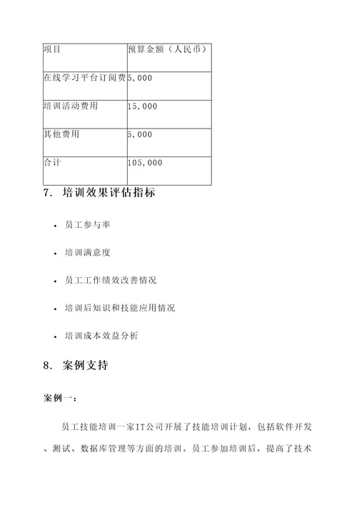 保障型企业员工培训方案