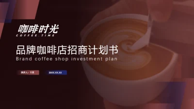 品牌咖啡招商融资计划书通用PPT模板