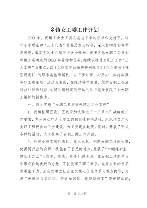 乡镇女工委工作计划.docx