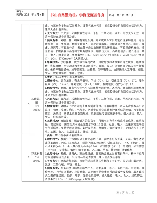 常见危险化学品安全技术说明书.docx