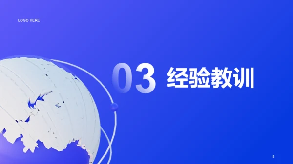 蓝色创意酷炫3D工作总结PPT
