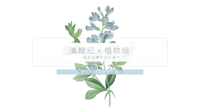 清醒纪植物绘小清新文艺女青年通用PPT模板