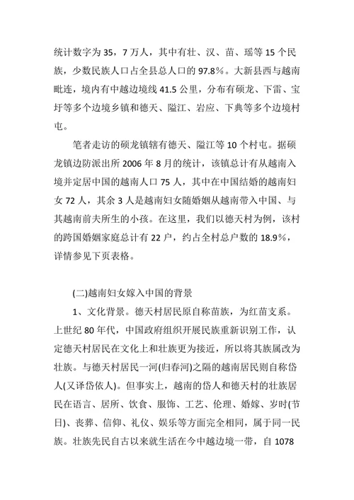 中越边境跨国婚姻问题研究(妇女篇)